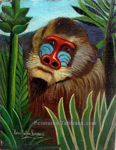 Mandrill dans la jungle 1909 Henri Rousseau post impressionnisme Naive primitivisme Peintures à l'huile